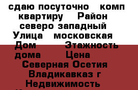 сдаю посуточно 1 комп квартиру  › Район ­ северо западный › Улица ­ московская › Дом ­ 25 › Этажность дома ­ 5 › Цена ­ 800 - Северная Осетия, Владикавказ г. Недвижимость » Квартиры аренда   . Северная Осетия,Владикавказ г.